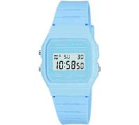 Casio Montre Quartz Unisexe 37.00mm avec Cadran LCD Digitale et Bracelet en Rubber Strap Bleu F-91WC-2AEF