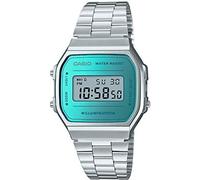 Casio Montre Quartz Unisexe 38.00mm avec Cadran LCD Digitale et Bracelet en Bracelet en Acier Argent A168WEM-2EF