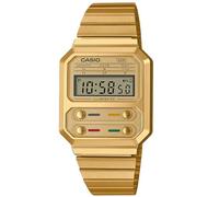 Casio Montre Quartz Unisexe 40.70mm avec Cadran Digital Dial Digitale et Bracelet en Bracelet en Acier Or A100WEG-9AEF