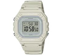 Casio Montre Quartz Unisexe 44.40mm avec Cadran Clear Digitale et Bracelet en Plastic/Resin Strap Crème W-218HC-8AVEF