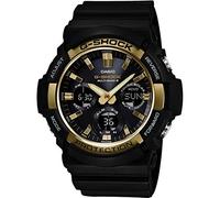 Casio Montre Solaire Homme 52.00mm avec Cadran Gris analogique/numérique et Bracelet en Rubber Strap Noir GAW-100G-1AER