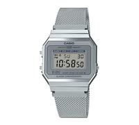 Casio Montre Vintage A700WEM-7AEF Quartz Numérique LCD Bracelet maille milanaise Argent 36 mm
