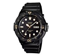 Casio MRW-200 Montre à quartz standard pour homme, Noir x Or MRW-200H-1EV, Sangle