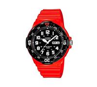 Casio MRW-200HC-4 Montre analogique à Quartz pour Homme avec Bracelet en résine, Rouge/Noir, lanière
