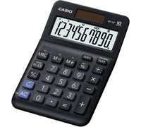 Casio Calculatrice de bureau MS-10F Noir – Écran 10 chiffres, pile et solaire