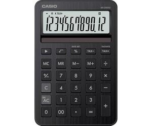 CASIO MS-200DQ Calculatrice de Bureau compacte avec façade en Aluminium, Noire