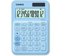 Casio MS-20UC - Calculatrice de bureau - 12 chiffres - bleu clair - panneau solaire, pile