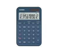 CASIO MS-20YC Calculatrice de Bureau compacte avec calcul de l'heure, Bleu Marine