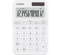 CASIO MS-20YC-WE Tischrechner, Weiß, 12-stellig, Solar/Batteriebetrieb | 12-stelliges großes Display. Solar-Batteriebetrieb, Prozentrechnung, kompaktes Gehäuse, Zeitberechnung. Steuerberechnung