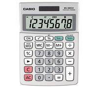 Casio MS-88ECO Calculatrice de bureau argent Ecran: 8 solaire, à pile(s) (l x H x P) 103 x 31 x 145 mm