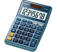 Calculatrice de bureau - Casio - MS-88-EM - 8 caractères - Couleur bleue - Alimentation solaire et piles