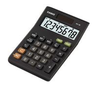 Casio MS-8B 8 Digit Tax Desk Calculator, Black Single