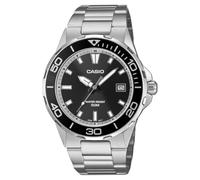 Casio MTD-145D-1AVER Montre pour homme avec cadran noir et bracelet argenté