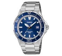 Casio MTD-145D-2AVER Montre pour homme avec cadran bleu et bracelet argenté