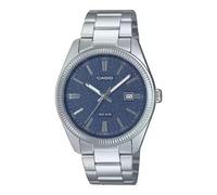 Casio MTP-1302DA-2A1V Montre analogique homme cadran bleu mat, acier inoxydable, date, verre minéral, 50M WR - Réf. MTP-1302DA-2A1V