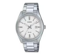 Casio MTP-1302DA-7AV Montre analogique homme cadran blanc, acier inoxydable, date, verre minéral, 50M WR - Réf. MTP-1302DA-7AV