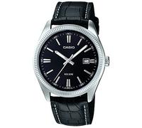 Casio MTP-1302L-1AVER Montre à Quartz pour Homme avec Affichage Analogique et Bracelet en Cuir Noir, TFV8
