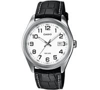 Casio Montre homme MTP-1302PL-7BVEF - Bracelet cuir, cadran blanc, Quartz, étanche 5 ATM