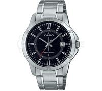 Casio Montre Homme - MTP-V004D-1CUDF Cadran Noir, Bracelet Argent, Noir, One Size, Bracelet
