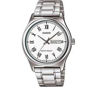 CASIO MTP-V006D-7 Montre analogique à Quartz pour Homme avec Bracelet en Acier Inoxydable, Argent/Blanc, Bracelet