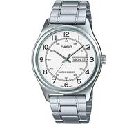 Casio MTP-V006D-7B2 Montre analogique pour Homme en Acier Inoxydable avec Cadran Blanc Date Date, Mouvement à Quartz, Blanc, Mouvement à Quartz