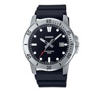 Casio MTP-VD01-1EV Enticer Montre analogique pour homme avec bracelet en résine noire et cadran noir