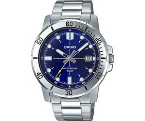Casio MTP-VD01D-2EV Men's Enticer Stainless Steel Blue Dial Casual Analog Sporty Watch