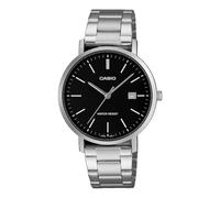Casio MTP-VT05D-1E Montre analogique minimaliste en acier inoxydable pour homme Cadran noir