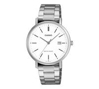 Casio MTP-VT05D-7E Montre analogique minimaliste en acier inoxydable pour homme Cadran blanc