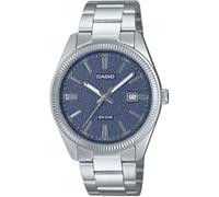 Casio MTP1302DA-2A1V Montre analogique vintage classique en acier inoxydable avec cadran bleu mat pour homme