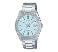 Casio MTP1302DA-2A2V Montre analogique vintage classique en acier inoxydable avec cadran bleu clair mat pour homme