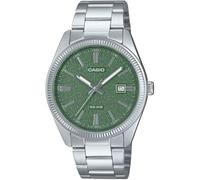 Casio MTP1302DA-3AV Montre analogique vintage classique en acier inoxydable avec cadran vert mat pour homme
