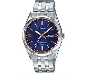 Casio MTP1335D-1A2V Men's Stainless Steel Black Dial Analog Day Date Dress Watch
