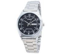 Casio Noir Cadran MTP-V006D-1B2 En acier inoxydable Montre Pour Des Hommes