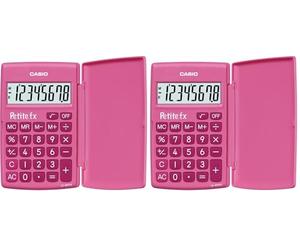 Casio Petite FX Calculatrice Scolaire 8 Chiffres Rose LC-401LV-PK (Lot de 2)