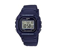 Casio Série W218H | Montre numérique pour Homme | Bleu/Bleu | 50 m WR | Chronomètre 1/100 Seconde | Chronographe 100 Secondes | Rétroéclairage LED | Compte à rebours | Alarme Quotidienne | Signal