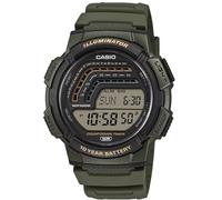 Casio Série WS-1800 | Montre numérique | Vert | Illuminateur LED avec rémanence | Alarme | Heure Mondiale | Calendrier Automatique Complet