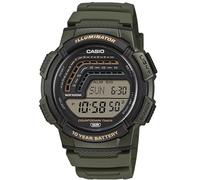 Casio Série WS-1800 | Montre numérique | Vert | Illuminateur LED avec rémanence | Alarme | Heure Mondiale | Calendrier Automatique Complet