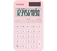 Casio Calculatrice de poche SL-310YC – 10 chiffres, calcul de l'heure – Rose clair