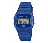Casio Montre F-91WB-2A1EF Quartz Bracelet plastique bleu Résistante 3 bar Chronomètre Alarme Homme