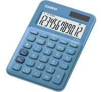Casio Calculatrice MS-20UC-BU – 12 chiffres, panneau solaire et pile – Bleu 2,3x10,5x14,95 cm