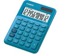 Casio Calculatrice MS-20UC-BU – 12 chiffres, panneau solaire et pile – Bleu 2,3x10,5x14,95 cm