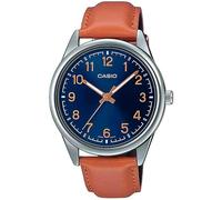 Casio Unisexes-Adultes Analogique Quartz Montre avec Bracelet en Cuir MTP-V005L-2B4UDF