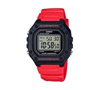 Casio Men's 'Classic' Quartz Stainless Steel and Resin Watch, Color:red (Model: W-218H-4BVCF)