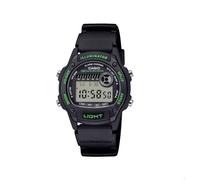 Casio W-220H-1A3VDF Montre numérique unisexe avec boîtier de 37 mm, bracelet en résine noire, double temps, chronomètre, alarme, lumière LED, étanche à 50 mètres