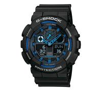 Casio Watches G-Shock Homme Analogique-Digital Quartz Montre avec Bracelet en Résine GA-100-1A2ER Bleu