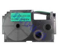 CASIO XR-12GN1 Beschriftungsband 12 mm für Labelprinter, Schwarz auf Grün