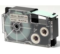 CASIO XR-18SR1 Beschriftungsband 18 mm für Labelprinter, Schwarz auf Silber