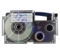CASIO XR-18WEB1 Beschriftungsband 18 mm für Labelprinter, Weiß auf Blau