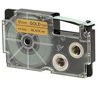 Casio XR-9GD1 Beschriftungsband 9 mm für Labelprinter, Schwarz Auf Gold